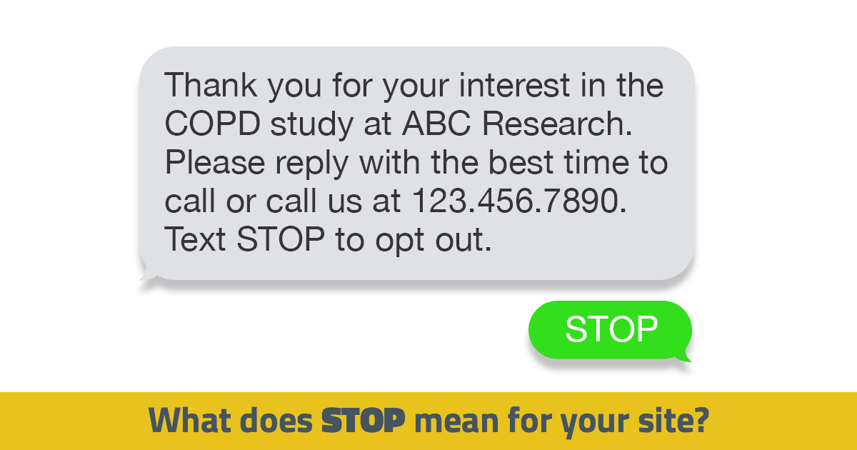 Texting Stop Doesn T Mean To Cease Contact With Your Patients