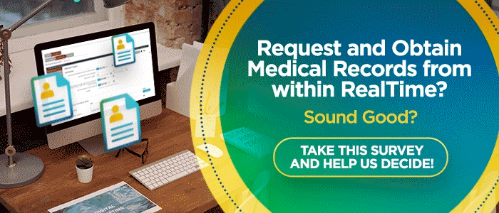 RealTime Record Survey - Request and Obtain Medical Records from within RealTime
